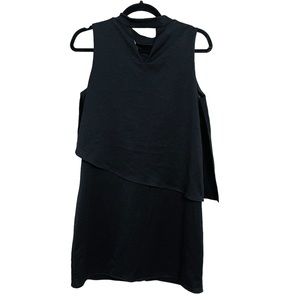 Zara Asymmetrical Black Mini Dress Size M